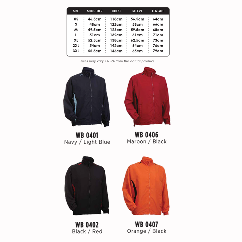 WR04 Full Zip Windbreaker Jacket