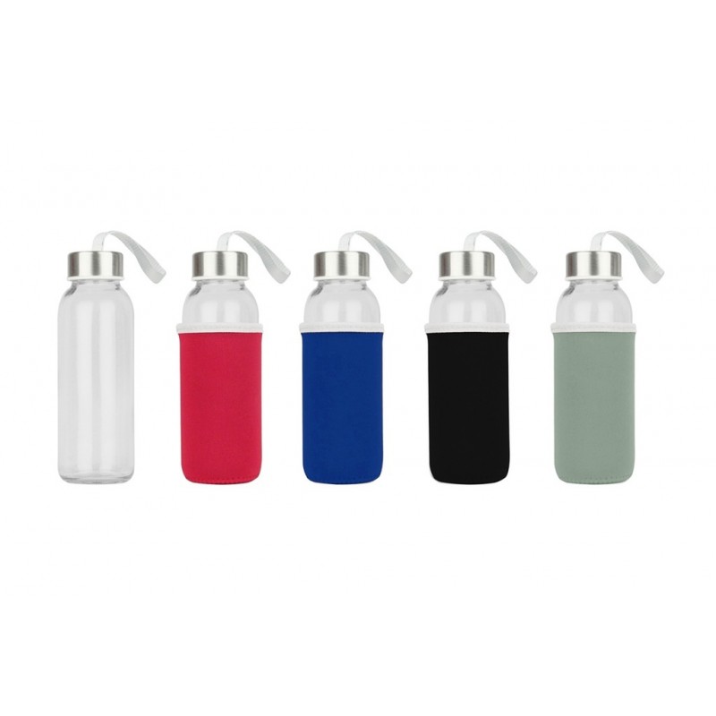 LIKEME Travel Glass Bottle w/ Neoprene Pouch 300ml